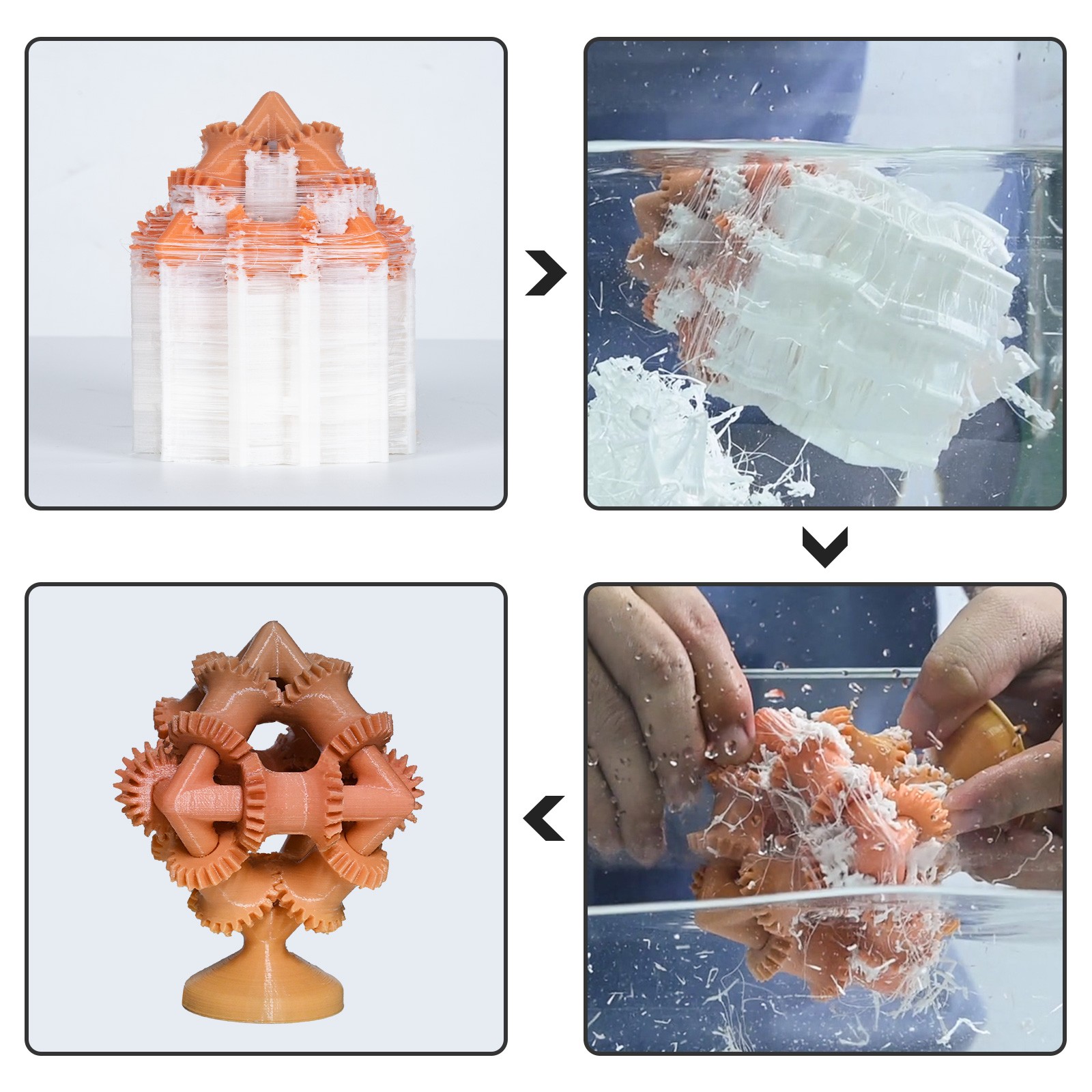 PVA Filament, Water Soluble Support 3D Printer Filament 1.75mm 0.5KG