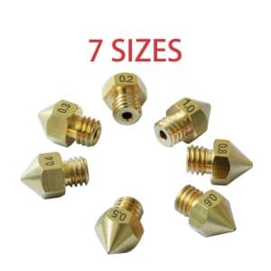 Tronxy 7 pcs MK8 M6 Brass Copper Nozzle J-head Extrusion 3D Printer Parts For 1.75MM Filaments