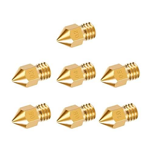 Tronxy 7 pcs MK8 M6 Brass Copper Nozzle J-head Extrusion 3D Printer Parts For 1.75MM Filaments