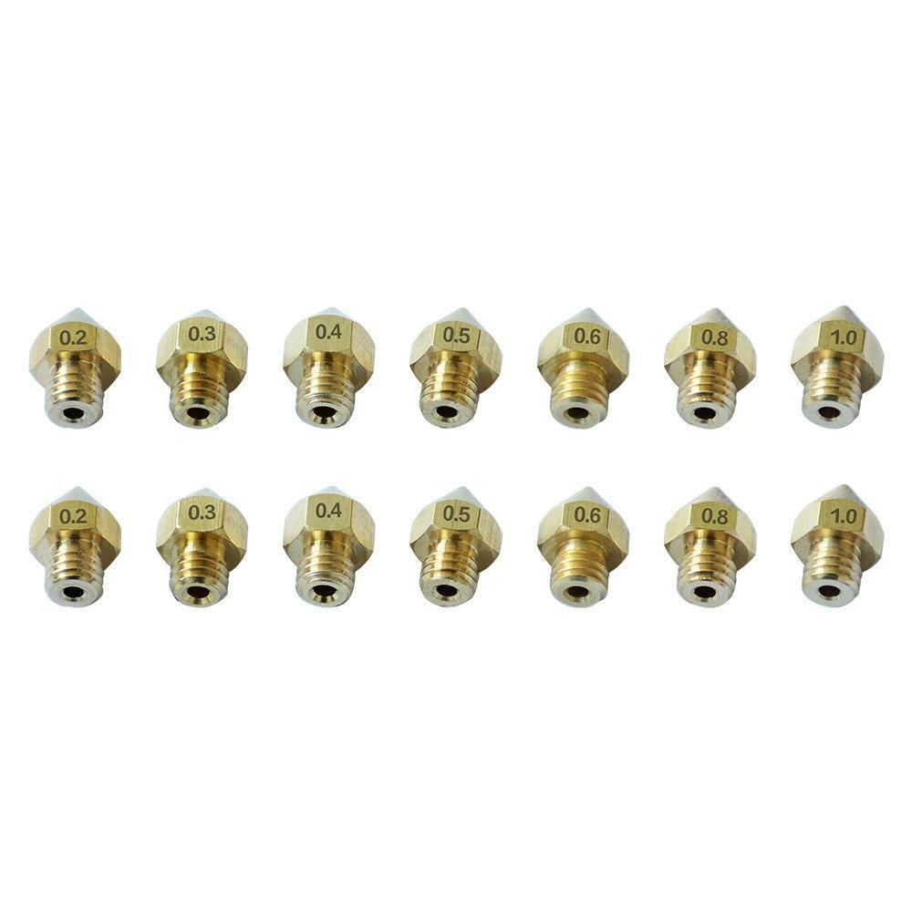 Tronxy 7 pcs MK8 M6 Brass Copper Nozzle J-head Extrusion 3D Printer Parts For 1.75MM Filaments