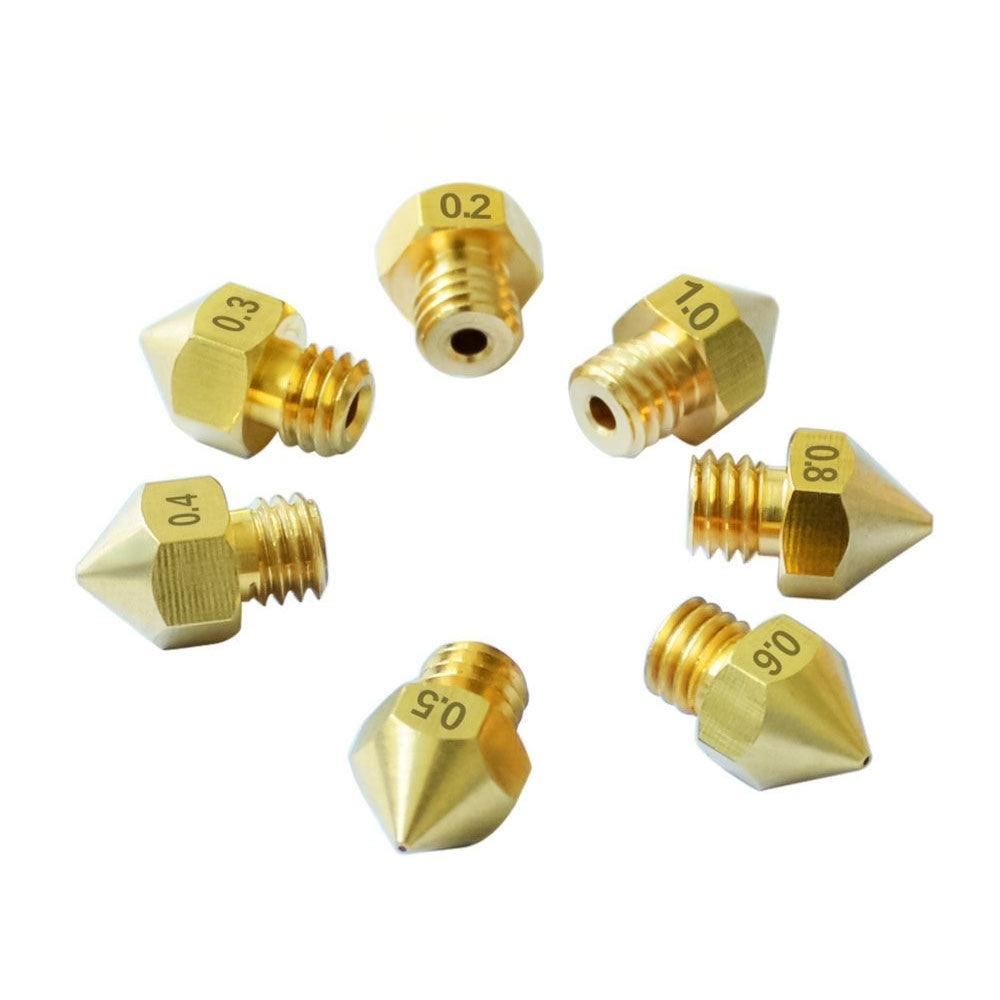 Tronxy 7 pcs MK8 M6 Brass Copper Nozzle J-head Extrusion 3D Printer Parts For 1.75MM Filaments