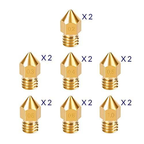 Tronxy 7 pcs MK8 M6 Brass Copper Nozzle J-head Extrusion 3D Printer Parts For 1.75MM Filaments