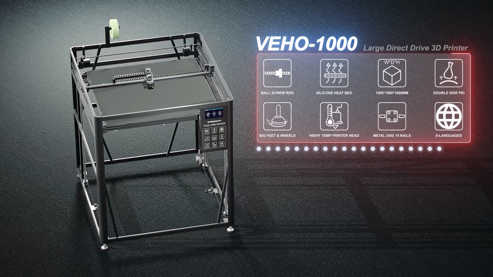 VEHO 1000 Monster-sized 3D Printer: Large Print Area1000*1000*1000 Direct Drive#3d #3dprinting