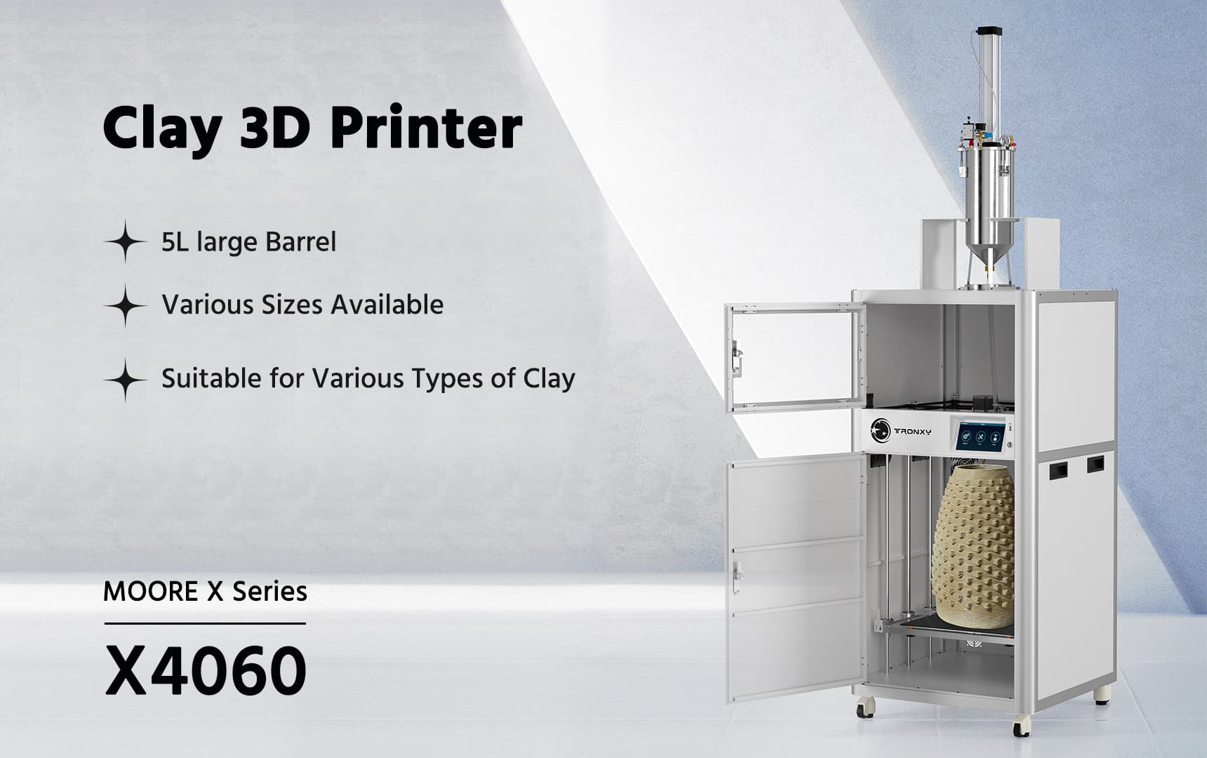 MOORE X 4060 Clay 3D Printer Opening a New Era of Ceramics, Exquisite Creativity is Born