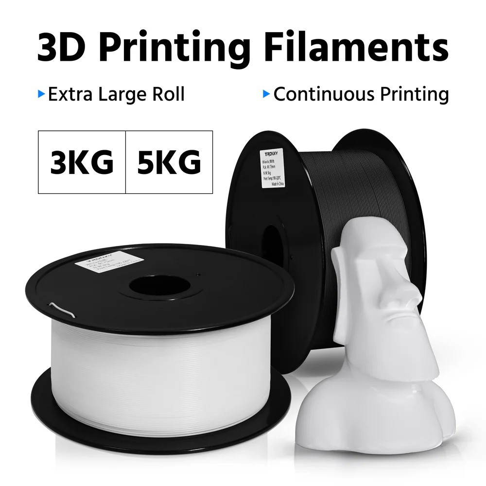 PLA 2.85mm Filament , White/Black, 3/5kg Spool