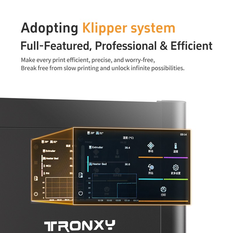 VEHO-800 PRO 3D Printer, with PEI  and Klipper Firmware,with Nozzle 1,75mm,Stock in eu warehouse.