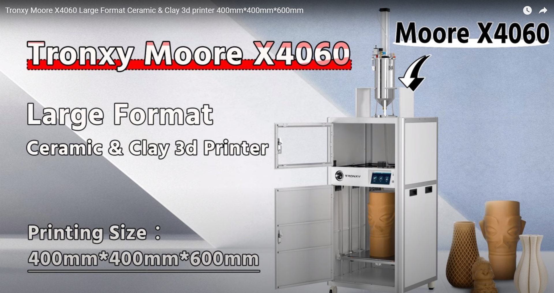 Tronxy Moore X4060 Clay 3D Printer 400mm*400mm*600mm