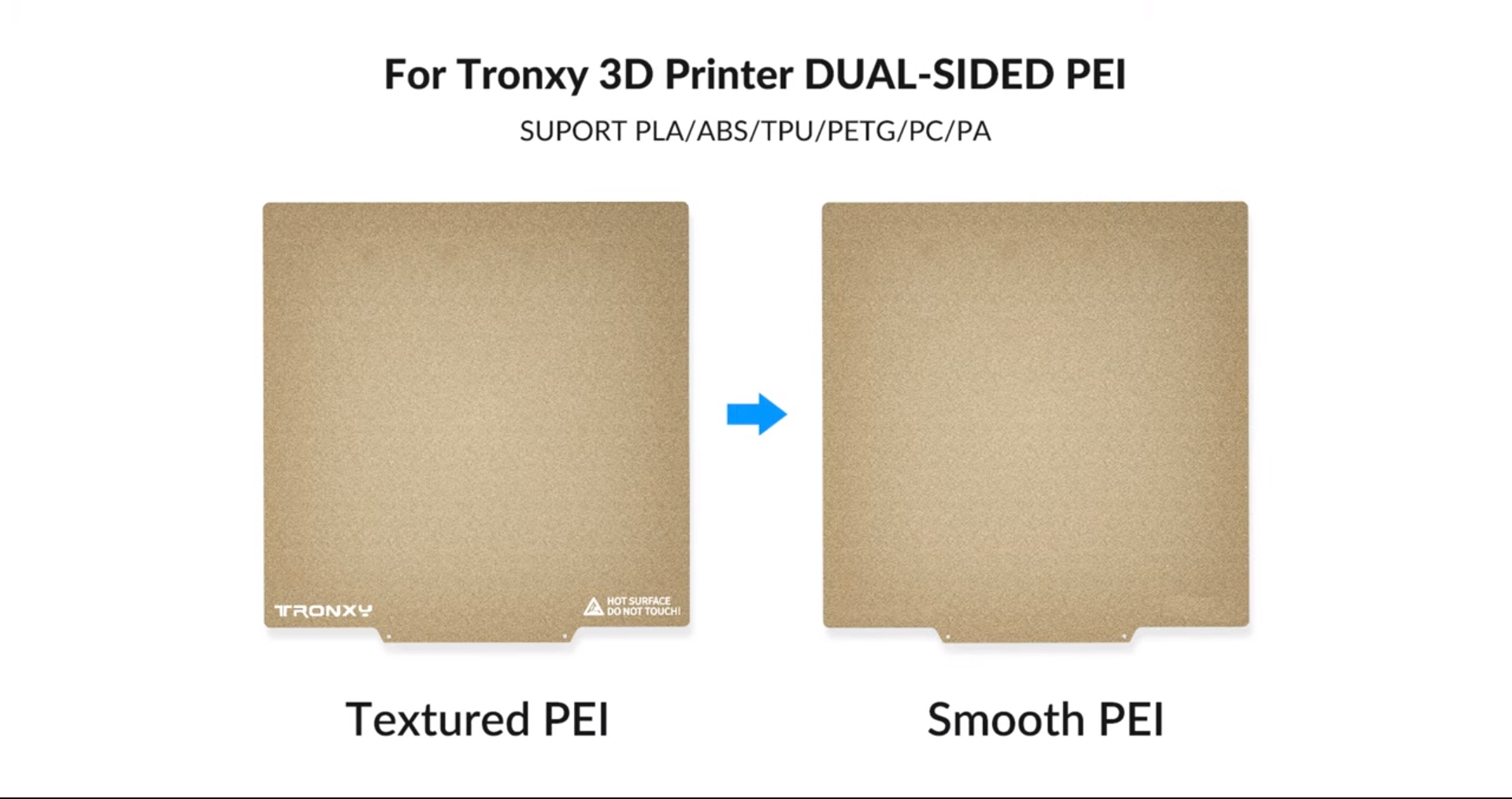 Tronxy PEI Double Sided Textured PEI Sheet Sheet Build Plate Magnetic Base Hot Bed Sticker