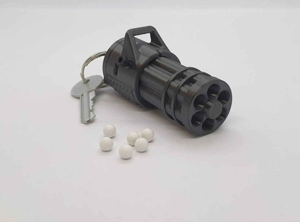 Minigun Keychain — Functional BB Blaster