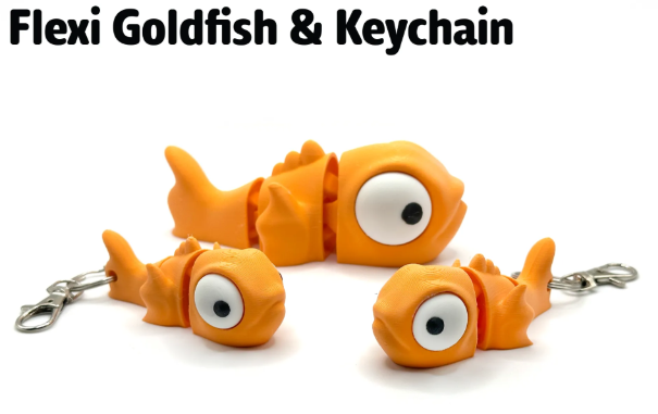 Movable Koi Fish & Keychain