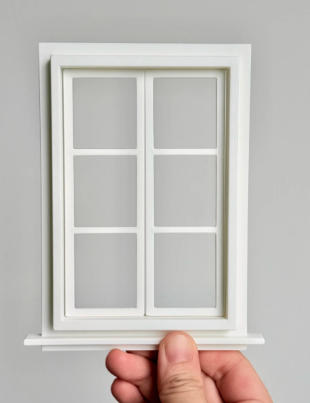 1:12 scale miniature dollhouse model with movable windows