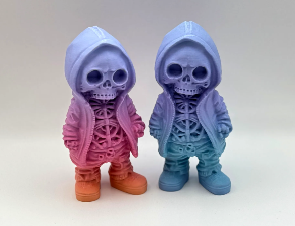 Cool skeleton doll wearing a hoodie