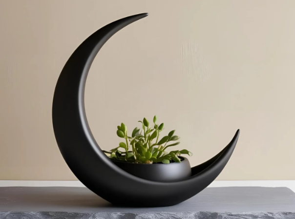 Moon Flower Pot with Base