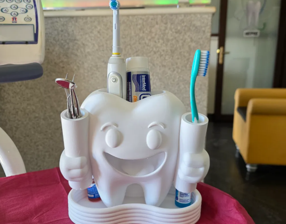 Happy Teeth Toothbrush and Toothpaste Holder