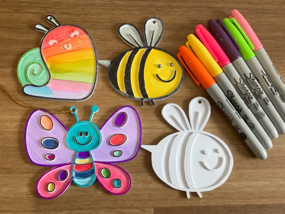 Cute Insects Coloring Set – Bee, Snail and Butterfly