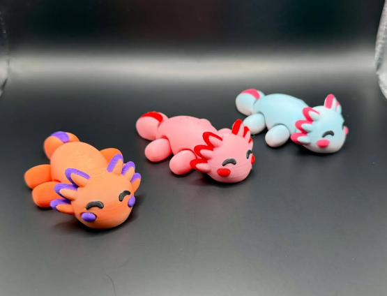 Cute little movable axolotl
