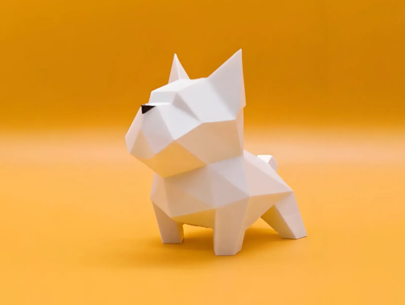 Low polygon French bulldog