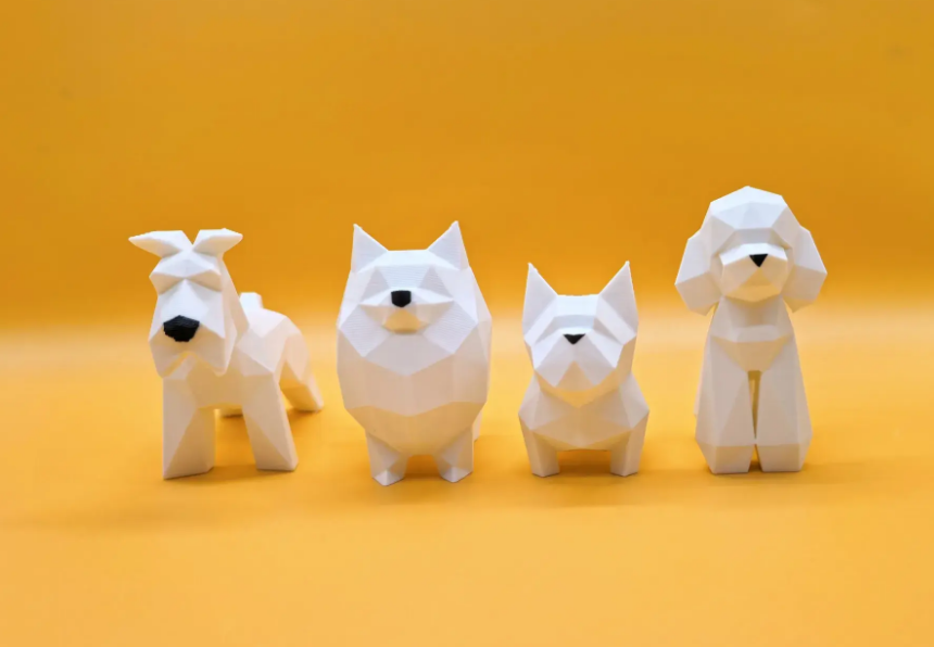 Low polygon French bulldog