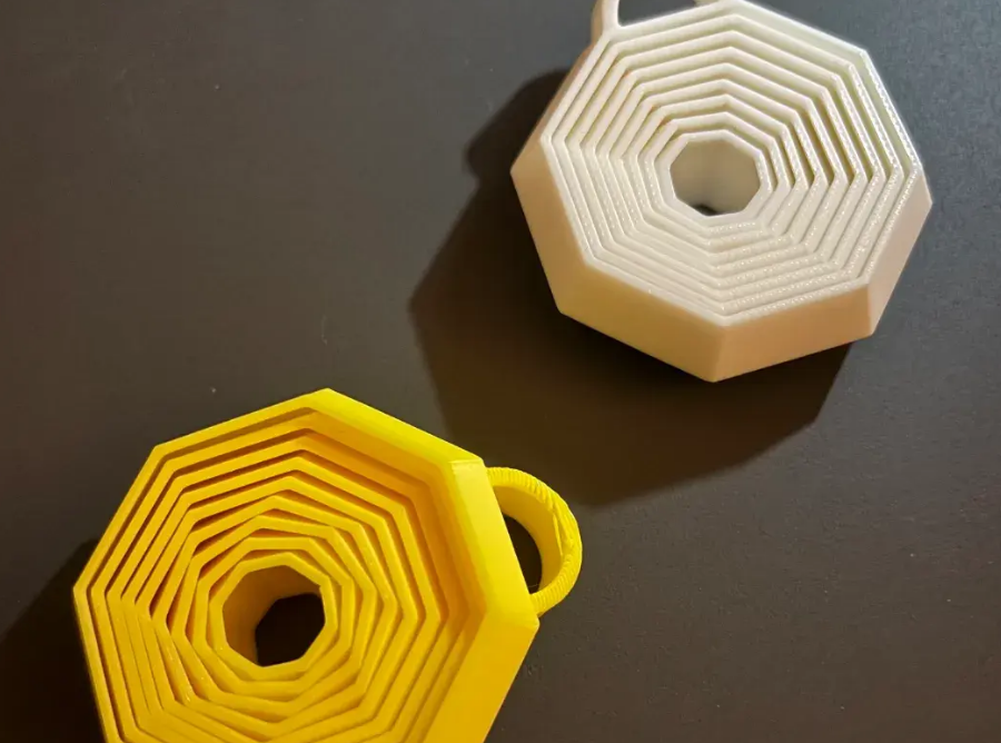Octagonal unzip keychain