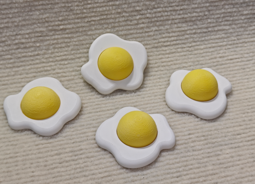 Fried egg button decompression refrigerator magnet