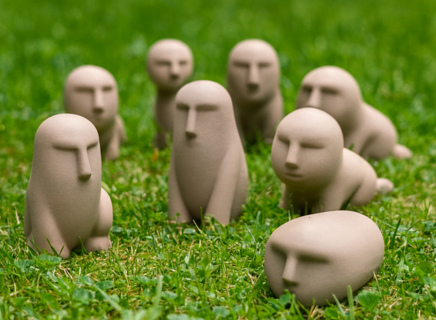Minimalist Tribe: Miniature Zen Sculptures for Garden or Desktop