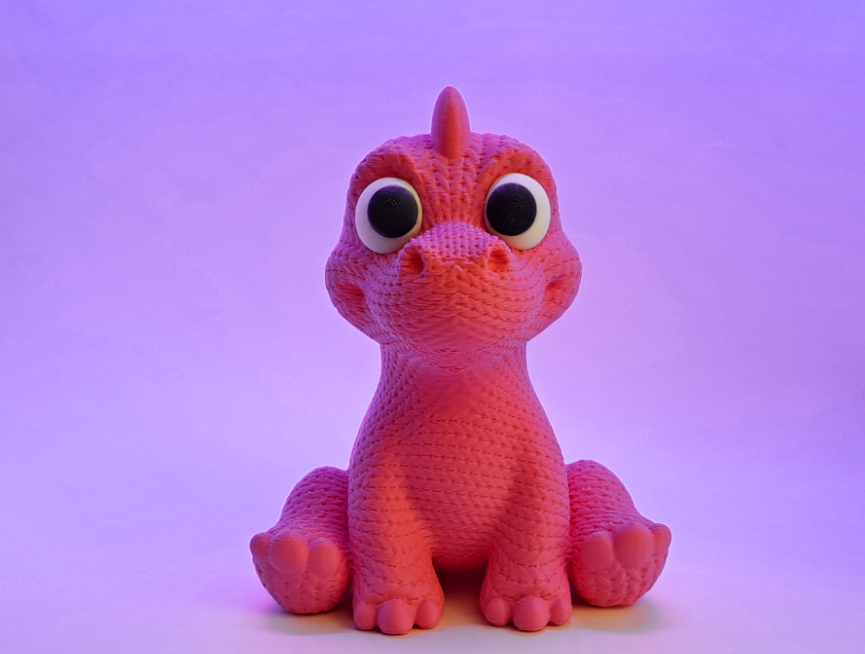 Cute knitted dinosaur