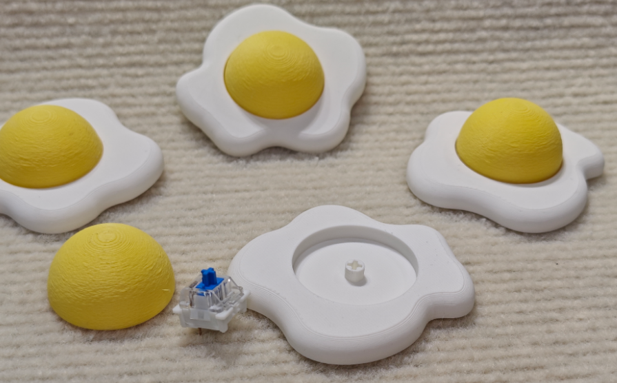 Fried egg button decompression refrigerator magnet