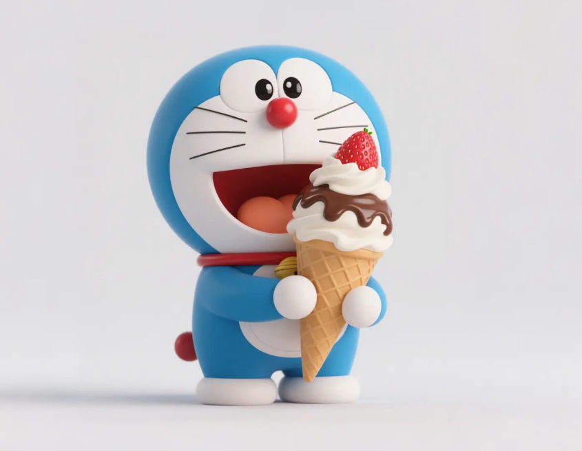 Doraemon eating ice cream - Doraemon - coloring toy figure