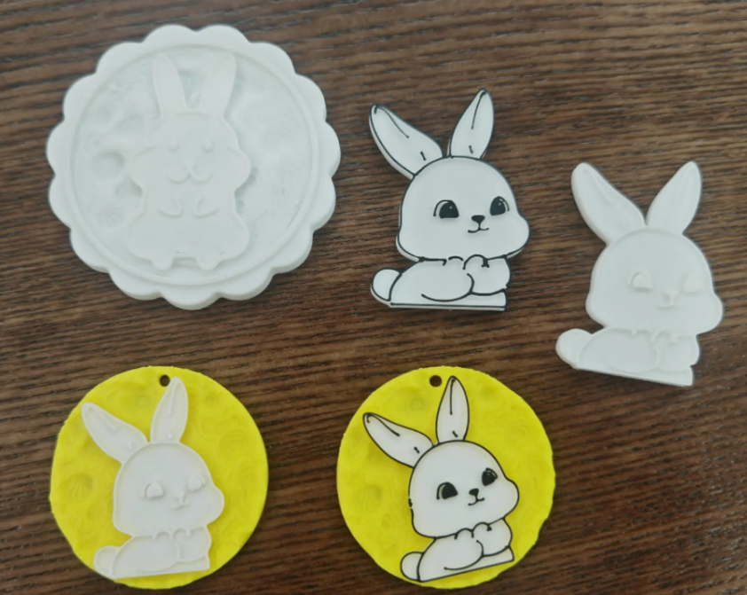 Moon rabbit keychain, refrigerator magnet