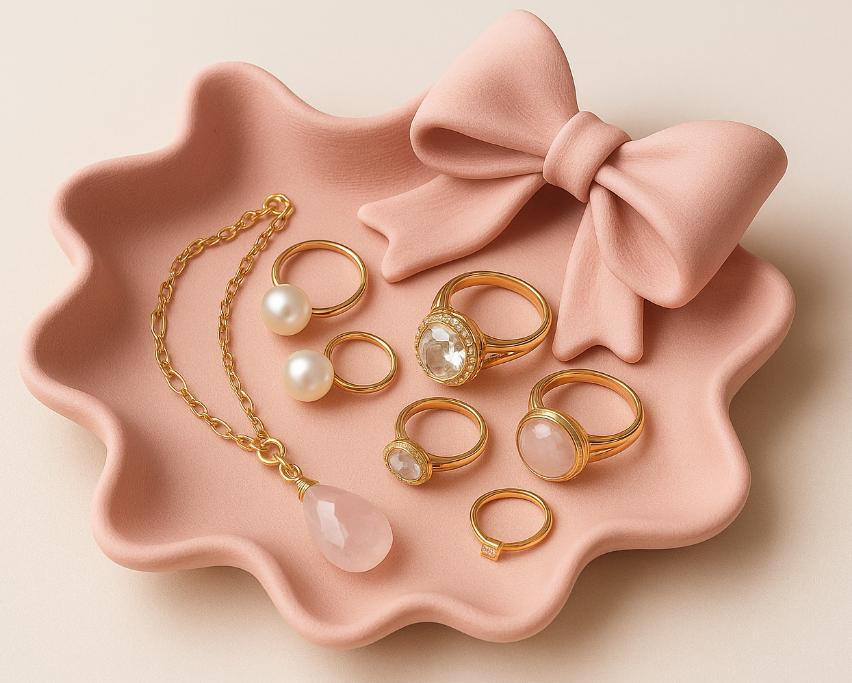 Elegant Bow Wave Jewelry Tray