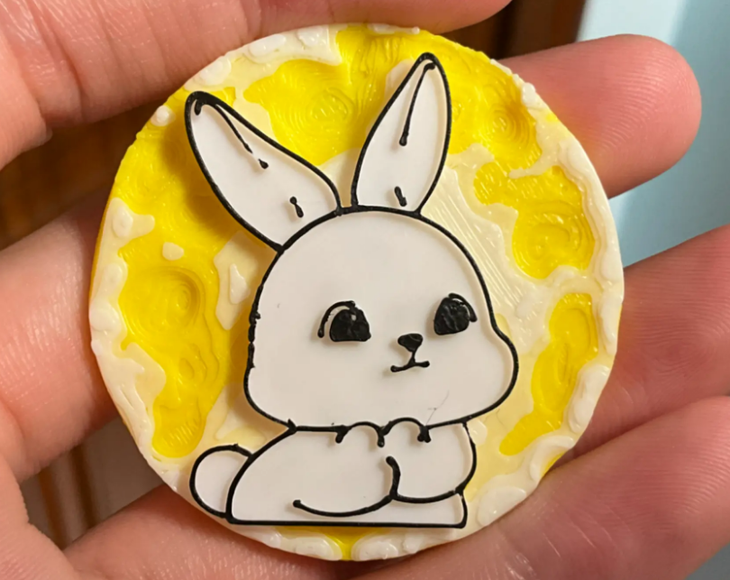 Moon rabbit keychain, refrigerator magnet
