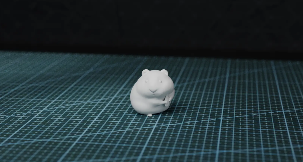 Cute hamster holding melon seeds