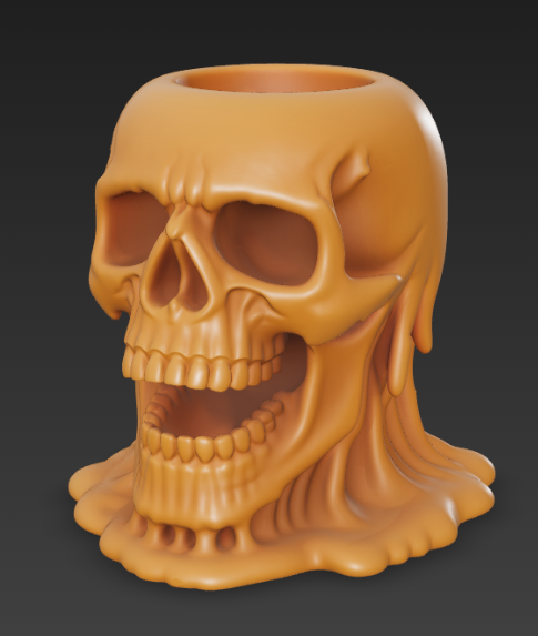 Melted Skull Tealight Holder