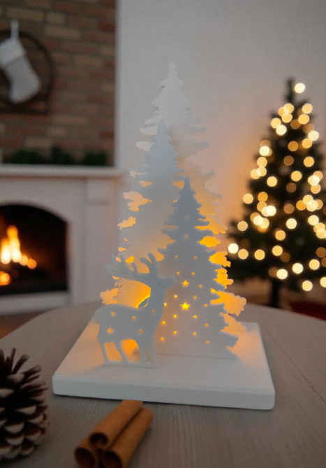 Christmas decoration scene with LED tea lamp holder