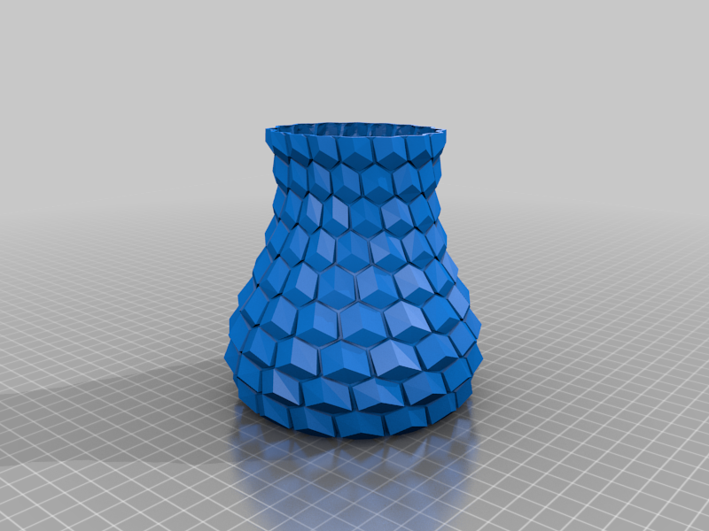 Curved honeycomb vase