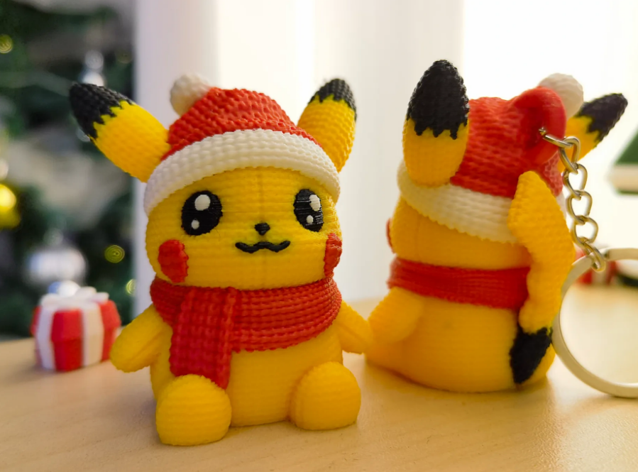 Cute Pikachu Knitted Keychain