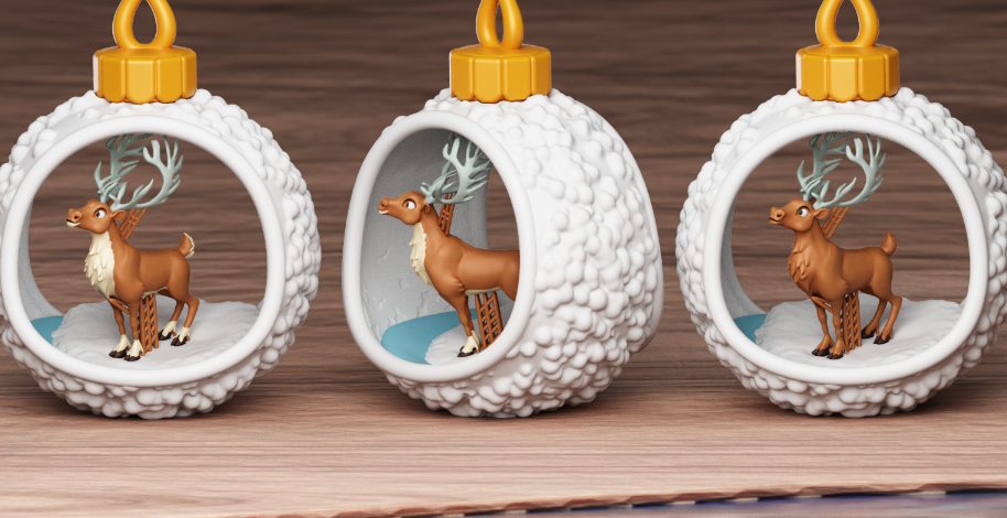 Reindeer grown from Christmas balls 2025