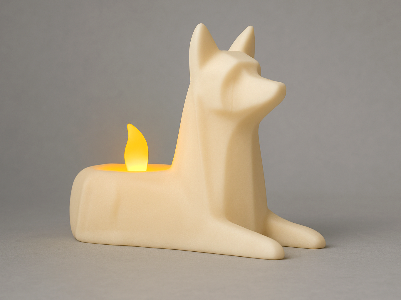 Tea light Candle Snowy wolf - Christmas vibe