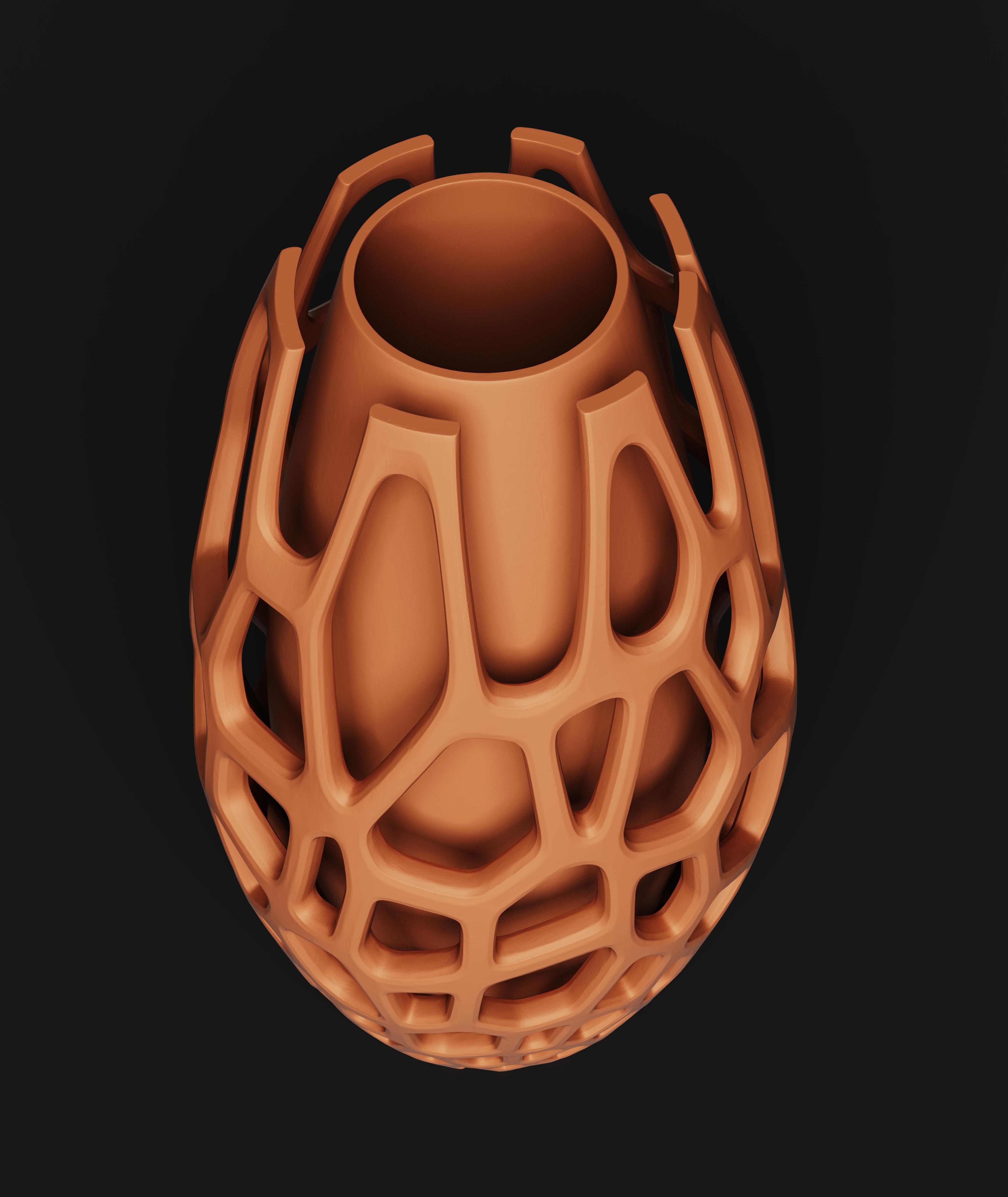 Voronoi Geometric Planter Set | Modern 3D Printed Flower Pot | Organic Mesh Decor