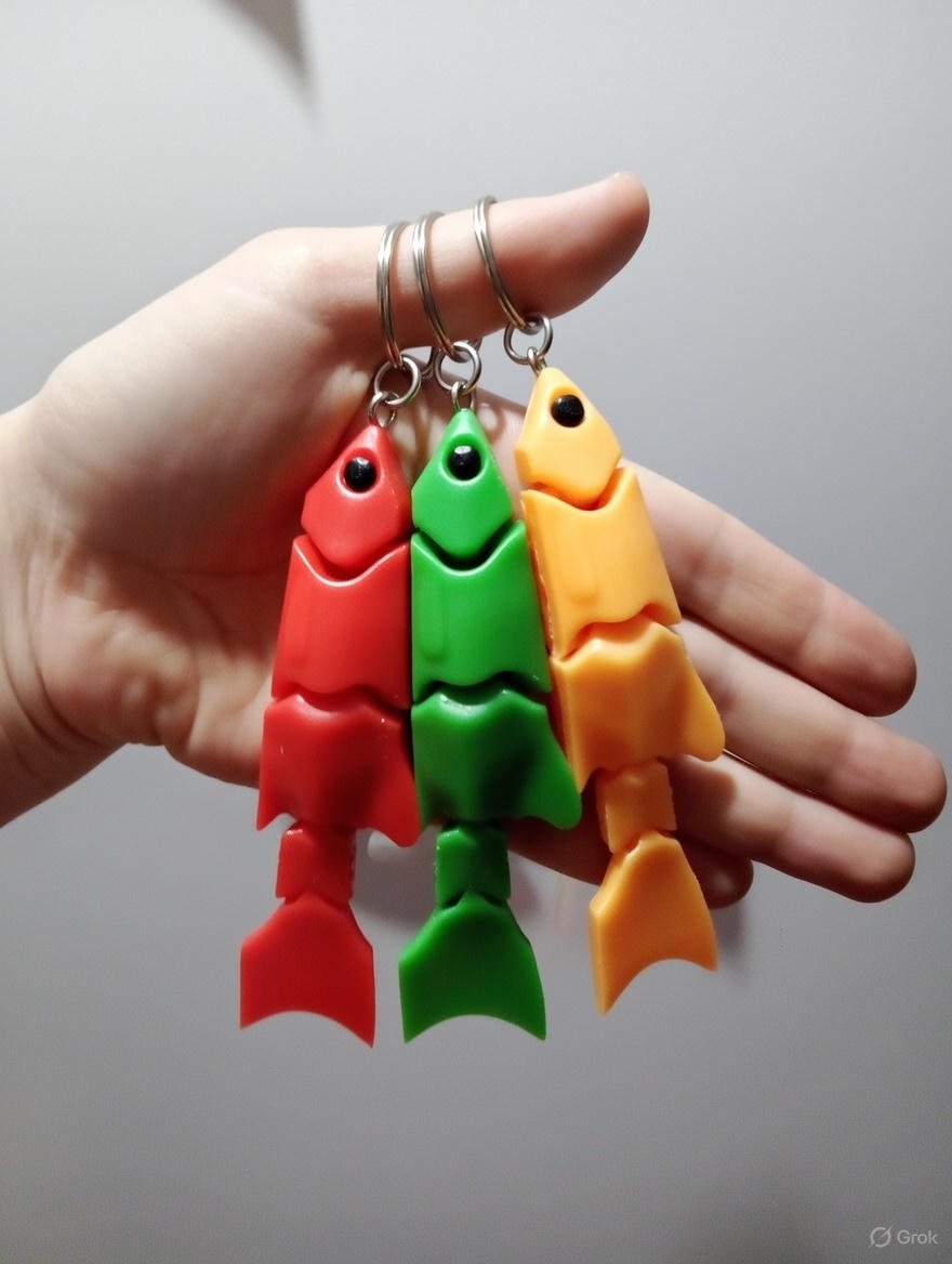 Avatar Articulated Danio Goldfish Keychain - Flexi Fish Toy