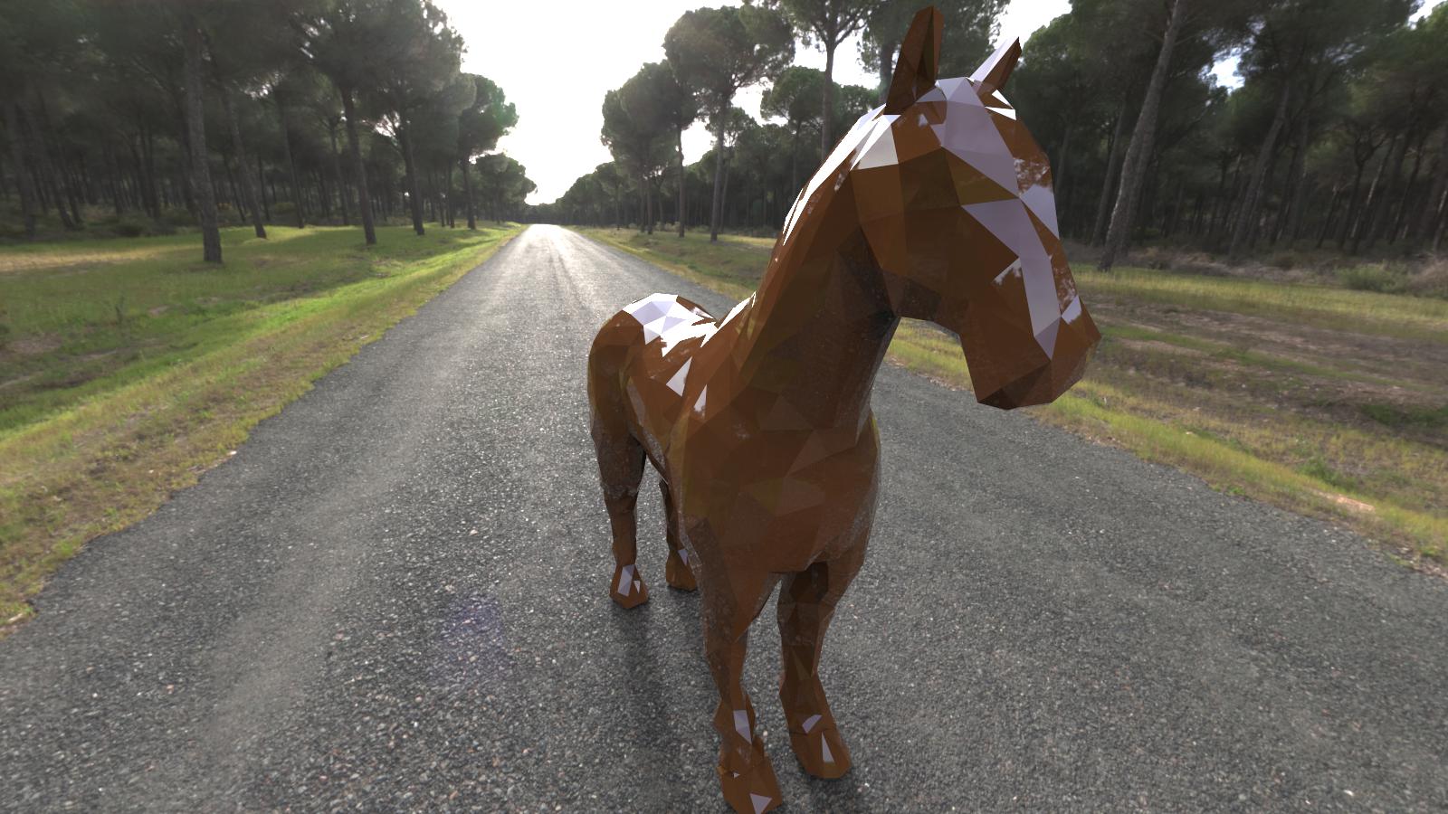 Low poly horse