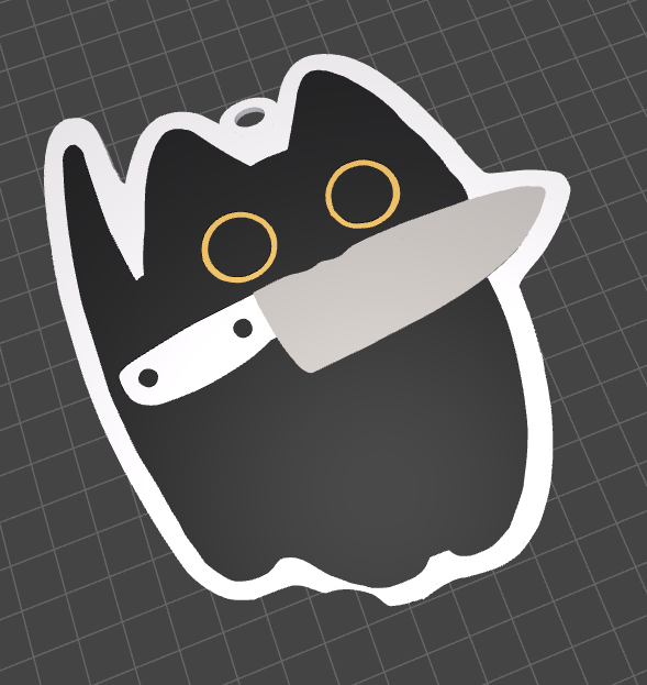 Chaotic Black Cat Keychain &ndash; Cute & Unhinged Charm